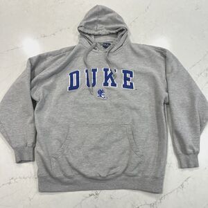 Duke Blue Devils Hoodie Sweatshirt Vintage Mens L/XL OVB Old Varsity Brand Gray‎